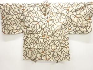 大正ロマン　抽象花模様織出し銘仙羽織